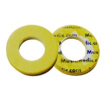 Double Yellow Skin Pressed Flute Pads - 2.5 - Open Hole - Individual Pads